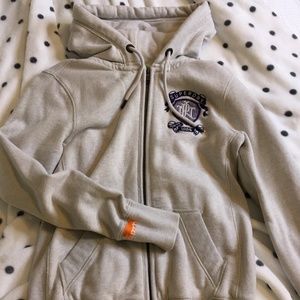 Superdry - Light Grey Full-Zip Hoodie